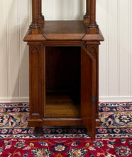 Load image into Gallery viewer, Antique French Gothic Revival Statuary Niche Cabinet Pedestal Altar Oak Late 19C