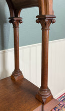 Load image into Gallery viewer, Antique French Gothic Revival Statuary Niche Cabinet Pedestal Altar Oak Late 19C