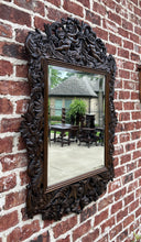 Load image into Gallery viewer, Antique French Mirror Framed Hanging Wall Mirror Cherubs Beveled Rectangular Oak