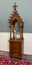 Load image into Gallery viewer, Antique French Gothic Revival Statuary Niche Cabinet Pedestal Altar Oak Late 19C