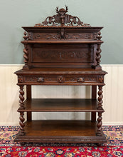 Load image into Gallery viewer, Antique French Buffet Server Sideboard Barley Twist Dark Oak Drawers 4 Tier 19C