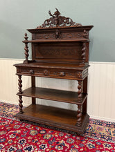 Load image into Gallery viewer, Antique French Buffet Server Sideboard Barley Twist Dark Oak Drawers 4 Tier 19C