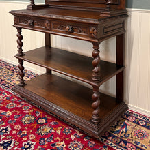 Load image into Gallery viewer, Antique French Buffet Server Sideboard Barley Twist Dark Oak Drawers 4 Tier 19C