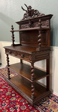 Load image into Gallery viewer, Antique French Buffet Server Sideboard Barley Twist Dark Oak Drawers 4 Tier 19C
