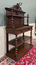 Load image into Gallery viewer, Antique French Buffet Server Sideboard Barley Twist Dark Oak Drawers 4 Tier 19C