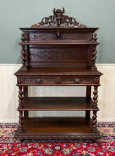 Load image into Gallery viewer, Antique French Buffet Server Sideboard Barley Twist Dark Oak Drawers 4 Tier 19C