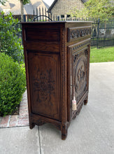 Load image into Gallery viewer, Antique French Breton Jam Cabinet Cupboard Storage Drawer Carved Oak 19th C