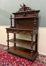 Load image into Gallery viewer, Antique French Buffet Server Sideboard Barley Twist Dark Oak Drawers 4 Tier 19C