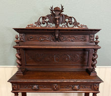 Load image into Gallery viewer, Antique French Buffet Server Sideboard Barley Twist Dark Oak Drawers 4 Tier 19C