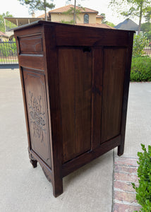Antique French Breton Jam Cabinet Cupboard Storage Drawer Carved Oak 19th C