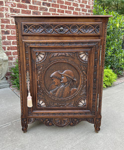 Antique French Breton Jam Cabinet Cupboard Storage Drawer Carved Oak 19th C