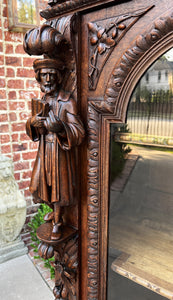 Antique French Bookcase Cabinet Display Double Door Scholars Carved Oak 19th C