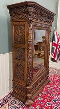 Load image into Gallery viewer, Antique French Renaissance Revival Bookcase Cabinet Side Doors Oak c. 1880s