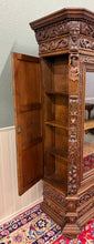 Load image into Gallery viewer, Antique French Renaissance Revival Bookcase Cabinet Side Doors Oak c. 1880s