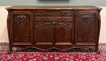 Load image into Gallery viewer, Antique French Sideboard Server Buffet Carved Dark Oak Louis XV c. early 20th c
