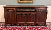 Load image into Gallery viewer, Antique French Sideboard Server Buffet Carved Dark Oak Louis XV c. early 20th c