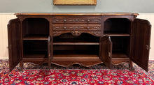 Load image into Gallery viewer, Antique French Sideboard Server Buffet Carved Dark Oak Louis XV c. early 20th c