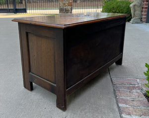 Antique English Blanket Box Chest Trunk Coffee Table Storage Chest Carved Oak