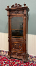 Load image into Gallery viewer, Antique French Renaissance Revival Scholars Bookcase Cabinet Carved Oak 19th C