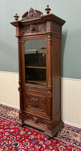 Load image into Gallery viewer, Antique French Renaissance Revival Scholars Bookcase Cabinet Carved Oak 19th C
