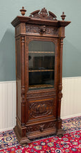 Load image into Gallery viewer, Antique French Renaissance Revival Scholars Bookcase Cabinet Carved Oak 19th C