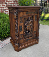 Load image into Gallery viewer, Antique French Cabinet Cupboard St. Michael Barley Twist Renaissance Lions 19thC