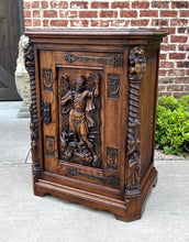 Load image into Gallery viewer, Antique French Cabinet Cupboard St. Michael Barley Twist Renaissance Lions 19thC
