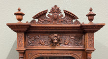 Load image into Gallery viewer, Antique French Renaissance Revival Scholars Bookcase Cabinet Carved Oak 19th C