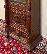 Load image into Gallery viewer, Antique French Renaissance Revival Scholars Bookcase Cabinet Carved Oak 19th C