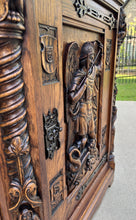 Load image into Gallery viewer, Antique French Cabinet Cupboard St. Michael Barley Twist Renaissance Lions 19thC