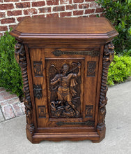 Load image into Gallery viewer, Antique French Cabinet Cupboard St. Michael Barley Twist Renaissance Lions 19thC