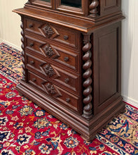 Load image into Gallery viewer, Antique French Bookcase &amp; Chest of Drawers Display Cabinet Barley Twist Oak