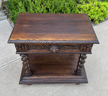 Load image into Gallery viewer, Antique French PAIR End Tables Side Tables Nightstands Barley Twist Oak Drawers