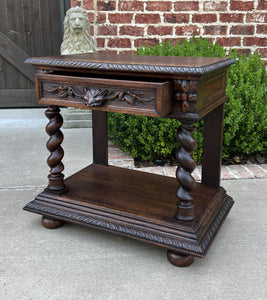 Antique French PAIR End Tables Side Tables Nightstands Barley Twist Oak Drawers