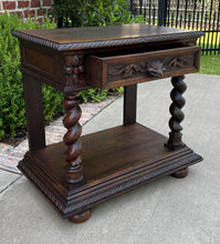 Load image into Gallery viewer, Antique French PAIR End Tables Side Tables Nightstands Barley Twist Oak Drawers