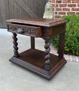Antique French PAIR End Tables Side Tables Nightstands Barley Twist Oak Drawers