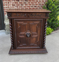 Load image into Gallery viewer, Antique French Jam Cabinet Cupboard Oak Renaissance Revival Barley Twist Lion