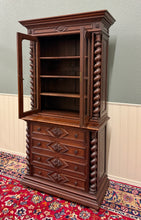 Load image into Gallery viewer, Antique French Bookcase &amp; Chest of Drawers Display Cabinet Barley Twist Oak
