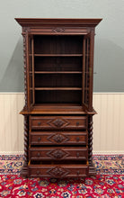 Load image into Gallery viewer, Antique French Bookcase &amp; Chest of Drawers Display Cabinet Barley Twist Oak