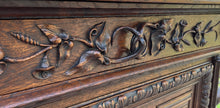 Load image into Gallery viewer, Antique French Jam Cabinet Cupboard Oak Renaissance Revival Barley Twist Lion
