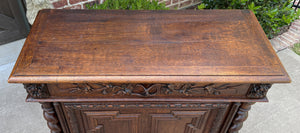Antique French Jam Cabinet Cupboard Oak Renaissance Revival Barley Twist Lion