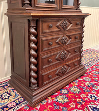 Load image into Gallery viewer, Antique French Bookcase &amp; Chest of Drawers Display Cabinet Barley Twist Oak