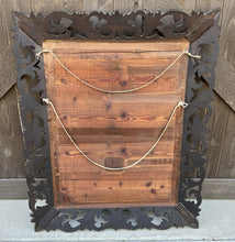 Load image into Gallery viewer, Antique French Mirror Oak Framed Hanging Wall Mirror Beveled Rectangular