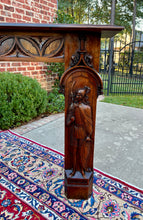 Load image into Gallery viewer, Antique French Fireplace Mantel Mirror Figural Carved Walnut c. 1880s