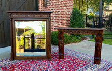 Load image into Gallery viewer, Antique French Fireplace Mantel Mirror Figural Carved Walnut c. 1880s