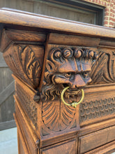 Load image into Gallery viewer, Antique French Fireplace Mantel Surround Hearth Carved Oak Renaissance Lion Mask