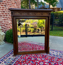 Load image into Gallery viewer, Antique French Fireplace Mantel Mirror Figural Carved Walnut c. 1880s