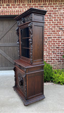 Load image into Gallery viewer, Antique French Bookcase Hunt Cabinet Display Buffet Black Forest Oak 19th C