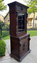 Load image into Gallery viewer, Antique French Bookcase Hunt Cabinet Display Buffet Black Forest Oak 19th C