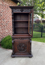 Load image into Gallery viewer, Antique French Bookcase Hunt Cabinet Display Buffet Black Forest Oak 19th C